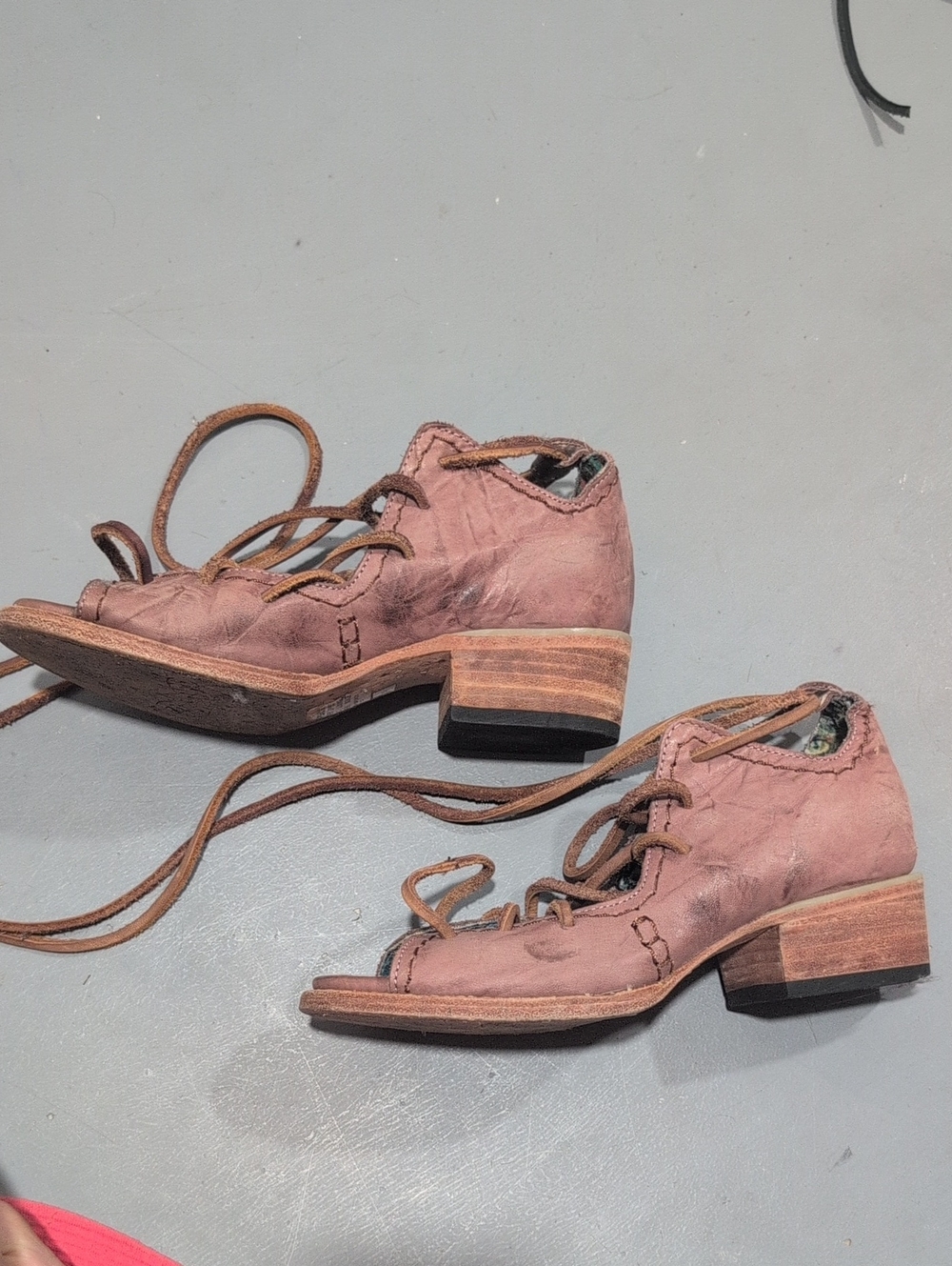 Freebird by Steven Mauve Lace-Up Open-Toe Heels